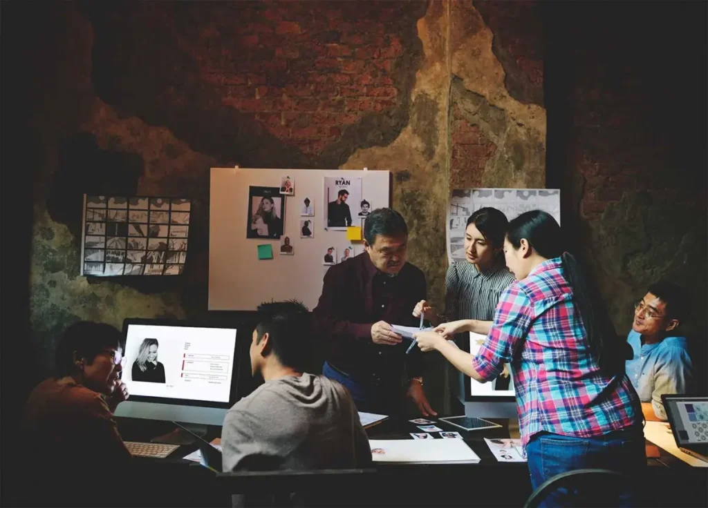 Agency team collaborating on digital strategy and AI tools.